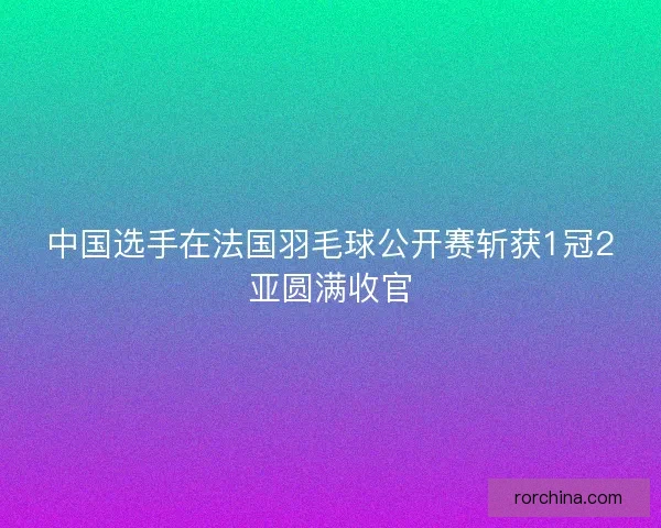 中国选手在法国羽毛球公开赛斩获1冠2亚圆满收官