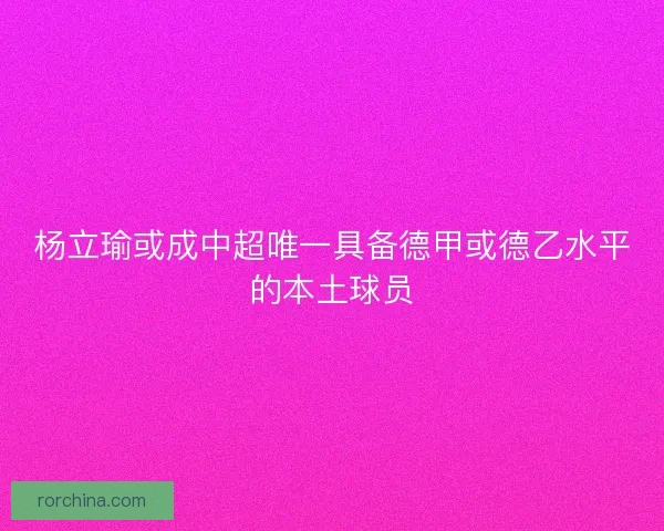 杨立瑜或成中超唯一具备德甲或德乙水平的本土球员