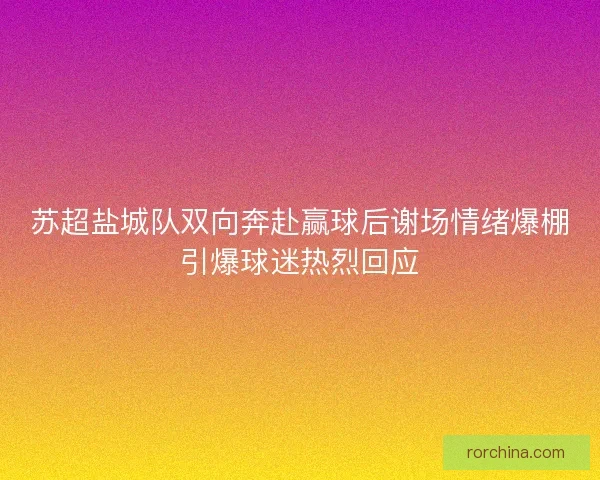 苏超盐城队双向奔赴赢球后谢场情绪爆棚引爆球迷热烈回应