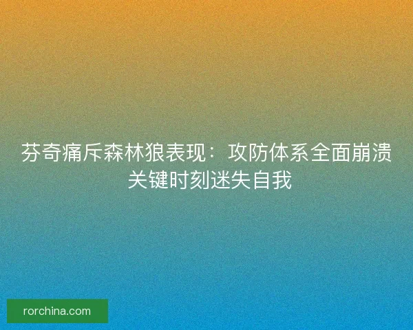 芬奇痛斥森林狼表现：攻防体系全面崩溃 关键时刻迷失自我